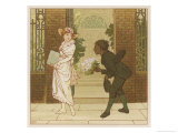 The Queen of the May is Presented with a Bouquet of Flowers by a Chimney Sweep Giclee Print by Robert Dudley