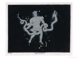 The Constellation of Ophiucus, The Figure is That of a Man Wrestling with a Serpent reproduction procédé giclée par Charles F. Bunt