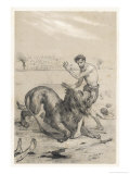 The Lion Recognises an Old Benefactor When He Encounters the Slave Androcles in the Arena Giclee Print by Victor Jean Adam