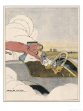 Woman at the Wheel of Her Car Giclee Print by Marco De Gastyne