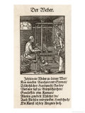 Weaver at His Loom reproduction procédé giclée par Jos Amman