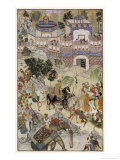 Mughal Emperor Akbar Enters Surat Gujerat after an Astonishingly Rapid 11-Day Campaign Giclee-trykk av Farrukh Beg