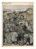 Playing Instruments in the German Trenches Giclee Print by Otto Flechter