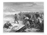 During the Retreat from Moscow Napoleon Stretches His Legs Leading the Garde Imperiale on Foot Giclee Print by Geille 
