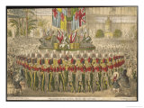 Military Band Perform in the Crystal Palace Before a Large Crowd Giclee-trykk av Augustus Butler Military Band Perform in the Crystal Palace Before a Large Crowd Giclee-trykk av Augustus Butler