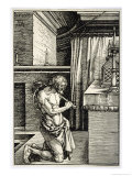 Man Flagellates Himself as Penance for His Sins Giclee Print by Albrecht Dürer