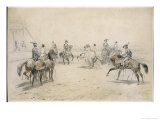 Men and Women in Historical Costume Dance the Quadrille on Horse Back Giclee Print by Henri Adam