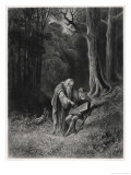 Merlin Paints the Shield of the Young Knight Vivien Giclee Print by T.o. Barlow