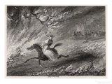 Herne the Hunter Herne Flying into the Burning Woods with Mabel Giclée-Druck von George Cruikshank