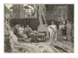 Virgil Roman Writer Depicted Reading His "Aeneid" to His Patron Maecenas reproduction procédé giclée par Lodovico Pogliaghi