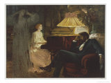 In a Reverie Induced by His Wife Playing the Piano He Hallucinates the Girl He Didn't Marry reproduction procédé giclée par Frank Bernard Dicksee