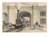 Midland Railway Locomotive at the Camden Roundhouse London Giclee-trykk av J.c. Bourne Midland Railway Locomotive at the Camden Roundhouse London Giclee-trykk av J.c. Bourne