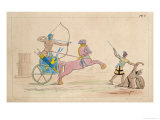 Ancient Egypt Charioteer and Foot-Soldier in Action Not Very Far from the Pyramids Giclee Print by C. Bazin