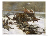 German Infantry Lie Dead in the Snow Giclee-trykk av F.c. Baude
