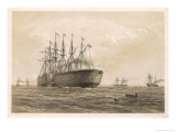 The Start of Laying the Telegraph Cable Across the Atlantic reproduction procédé giclée par Robert Dudley