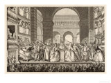 Francois-Marie Arouet the Crowning of Voltaire's Bust at the Theatre Francais Giclee Print by Gaucher 