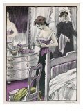 Slim Girl Puts on Her Corset Watched by Her No-Longer-Slim Momma Reproduction procédé giclée par Paul Fischer