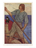 Crusoe Rows out Tothe Wrecked Ship to Salvage as Much as He Can reproduction procédé giclée par Elenore Plaisted Abbott