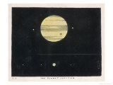 View of Jupiter Showing Its Moons and Satellites reproduction procédé giclée par Charles F. Bunt