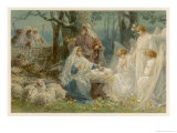 Shepherds and Angels Come to Worship the Baby Jesus Giclee-trykk av Phillips Brooks Shepherds and Angels Come to Worship the Baby Jesus Giclee-trykk av Phillips Brooks