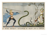 America Comes to the Rescue of Justice and Liberty Gicléedruk van Georges Barbier