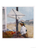 Woman on a Fruit Stall Mollendo Peru Giclee Print by A.s. Forrest