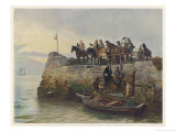 Lost Cause: The Flight of King James II after the Battle of the Boyne Giclee Print by Andre & Sleigh 