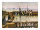 Camouflaged Ships in Harbour at Le Havre Giclee-trykk av Charles Bryant