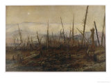 The Desolated Battlefield at Craonne Showing the Plateau Cliffs reproduction procédé giclée par Francois Flameng
