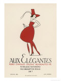 Poster Advertising "Aux Elegantes" in London's Old Brompton Road Giclee Print by Aldo Cosomati