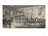 Raoul Pictet Conducts an Experiment to Liquefy and Solidify Hydrogen Gas Giclee-trykk av Baude