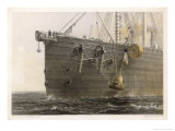 When the Cable Breaks in Mid- Ocean a Buoy is Launched from the "Great Eastern" to Mark the Spot reproduction procédé giclée par Robert Dudley