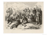 Off-Duty Soldiers in a French Camp During the Crimean War Enjoy a Game of "Lotto" Giclee Print by Fessart 