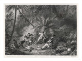 Haiti, San Domingo: Toussaint l'Ouverture is Defeated by the French at the Ravine aux Couleuvres Giclee Print by Karl Giraradet
