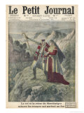 King Nikola and Queen Milena of Montenegro Salute Their Army as They March to Support the Serbs Giclee Print by Eugene Damblans