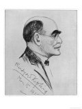 Rudyard Kipling English Writer Sketched During a Visit to Naples in March 1928 Giclee Print by G. Garzia