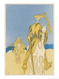 Sir Edward Grey as Don Quixote and Vittorio Emanuele as Sancho Panza Giclee Print by Olaf Gulbransson