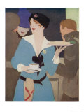 Cheerful Helper in a Soldiers' Canteen Giclee Print by Reginald Higgins