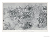 Andre Castaigne - Persian War Chariots Charge Against Alexander the Great - Giclee Baskı Andre Castaigne - Persian War Chariots Charge Against Alexander the Great - Giclee Baskı