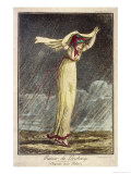 Lady Makes Her Way Back from Longchamp on the Outskirts of Paris in a Shower of Rain Giclee Print by Debucourt 