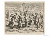 Myrrha Naughtily Tricks Her Father Theias into Getting Her Pregnant Giclee Print by Michel Faulte