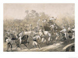Mutineers Surprised by Her Majesty's 9th Lancers Giclee-trykk av R.m. Bryson