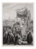 Saint Bernard of Clairvaix Preaching at the Second Crusade Vezelay France reproduction procédé giclée