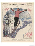 Winter Games at Chamonix: Ski Jumping Ice Hockey and Skating Giclee Print by Andre Galland