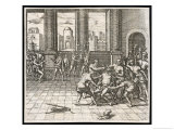 The Inca Emperor Atahualpa Refuses to Become a Christian and So Pizarro Has Him Murdered Giclee Print by Theodor de Bry