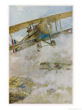 French Spad Aircraft on Patrol reproduction procédé giclée par Francois Flameng