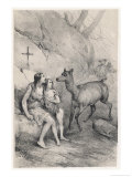 Genevieve De Brabant and Her Mother are Succoured by a Friendly Doe Giclee Print by Victor Jean Adam