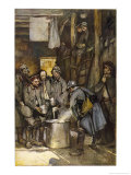 German Prisoners in a French Camp at Souville are Fed by Their Captors Giclee Print by Francois Flameng
