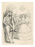 Two Young Men Whispering About an Attractive Girl Giclee Print by Richard Doyle