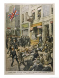 The Sinking of the "Lusitania" Sparks off Attacks on German Shops in London Giclee Print by Achille Beltrame